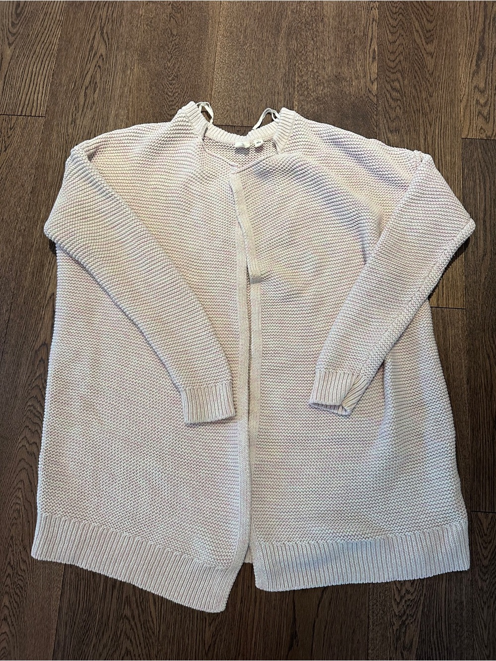 GAP Light Pink and White  Knit Open Cardigan